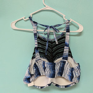 22W Raisins Blue Crochet Halter Top