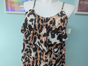 szXXL Chicsoul Animal Print Ruffle One Piece