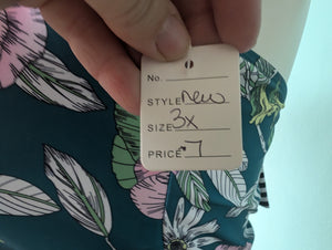 NWT 3X Shein Teal Floral One Piece