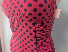 Load image into Gallery viewer, XXL Pink/Black Polkadot Swim Top