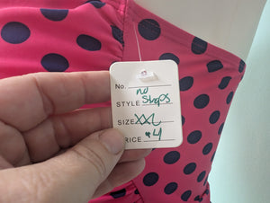 XXL Pink/Black Polkadot Swim Top