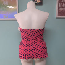 Load image into Gallery viewer, XXL Pink/Black Polkadot Swim Top