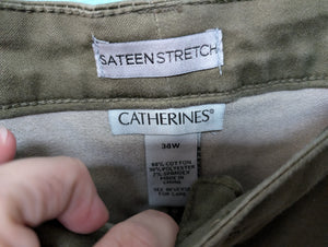 34W Catherine's Olive Green Khaki Crop Capri