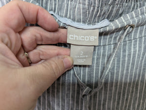 Sz12 "2" Chico's Grey Linen Short