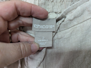 Sz12 "2" Chico's Tan Linen Short