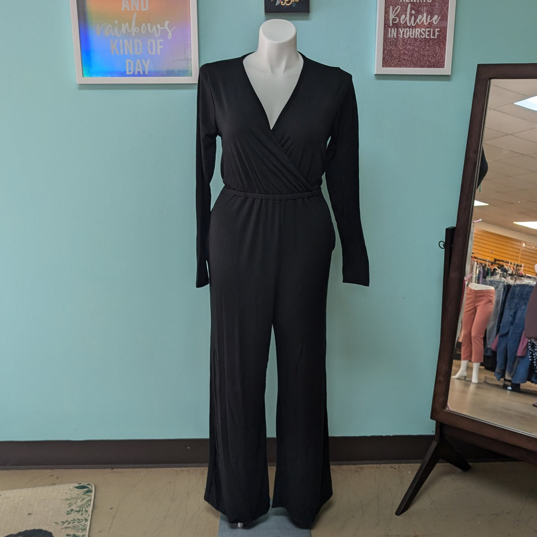 Long Sleeve V-Neck Jumpsuit