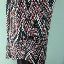 Load image into Gallery viewer, Teal Zigzag print Knit Top