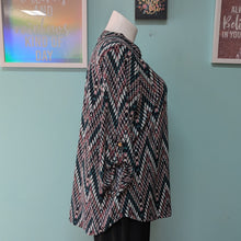 Load image into Gallery viewer, Teal Zigzag print Knit Top