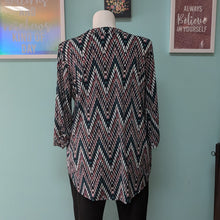 Load image into Gallery viewer, Teal Zigzag print Knit Top