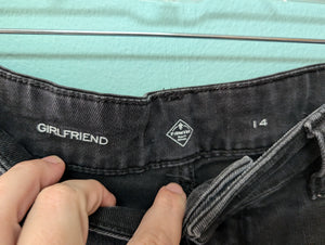 sz14 St John's Bay Black Girlfriend Denim