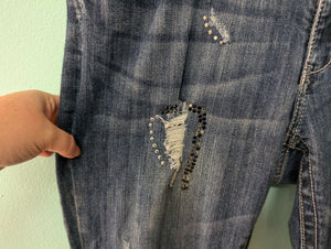 sz16 Seven Sparkle Distressed Flare