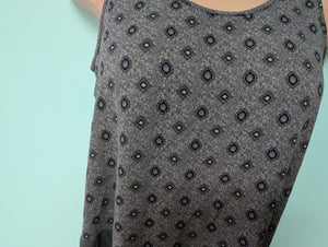 XL Anne Taylor Loft Grey Geometric Tank