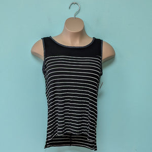 XL Black Stripe Button Back Tank