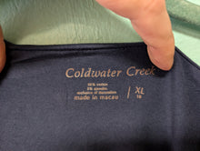 Load image into Gallery viewer, XL Coldwater Creek Navy Lave Trim Tank