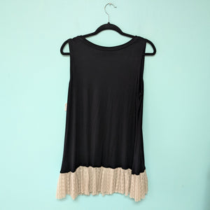 Lg Logo Layers Black Lace Trim Tank