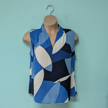 Load image into Gallery viewer, 0X Worthington Blue Geometric Sleeveless Top