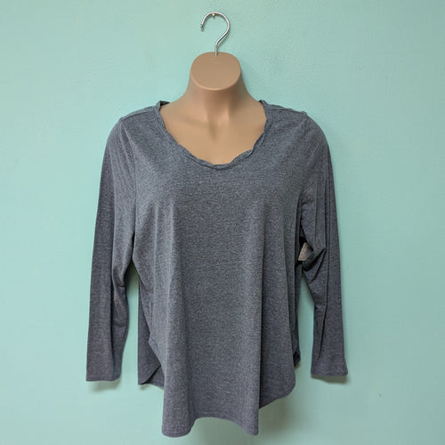 3X Lane Bryant Blue Heathered Long Sleeve Tee