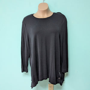 3X Simply Emma Black Tunic Sweater