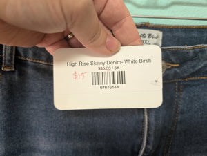 Sz3X White Birch NWT Highrise Skinny