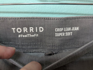 Sz3X Torrid Grey Crop Lean Jean Pull On