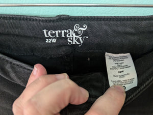 Sz22 Terra & Sky Black Raw Hem Skinny