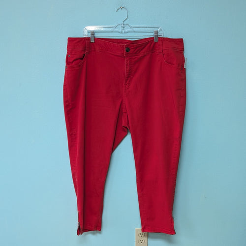 Sz24 Red Lane Bryant Zipper Skinny