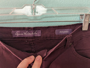 Sz16 Gloria Vanderbilt Wine "Amanda" Denim