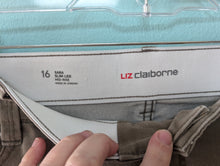 Load image into Gallery viewer, Sz16 Liz Claiborne Mid Rise Slim Leg Khaki