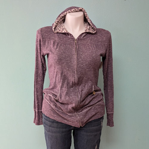 SzXL Purple Heathered Zip up Hoodie Maurices