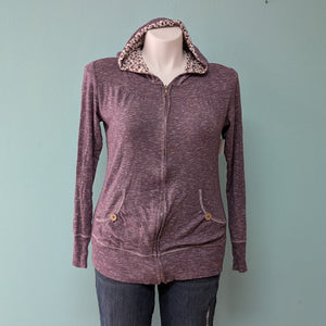 SzXL Purple Heathered Zip up Hoodie Maurices