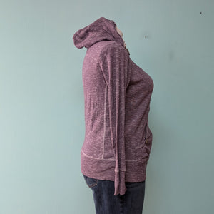 SzXL Purple Heathered Zip up Hoodie Maurices