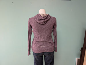 SzXL Purple Heathered Zip up Hoodie Maurices