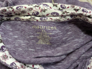 SzXL Purple Heathered Zip up Hoodie Maurices