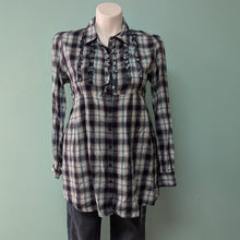 Load image into Gallery viewer, SzXL Blue Plaid Tunic Relatively