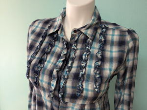 SzXL Blue Plaid Tunic Relatively