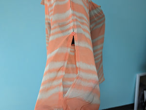 SzXL Maurices Tan/Peach Stripe Banded Bottom