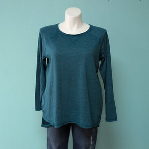 SzL Sahalie Teal Lace Back Sweater