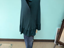 Load image into Gallery viewer, sz1X B.L.E.U. teal colored thermal Ruffle top size 1x