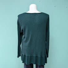 Load image into Gallery viewer, sz1X B.L.E.U. teal colored thermal Ruffle top size 1x