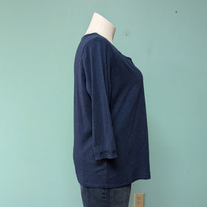 Sz1X Laura Scott Navy 3/4 Sleeve Tee