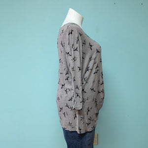 Sz1X Grey Bird Knot Top Como Blu