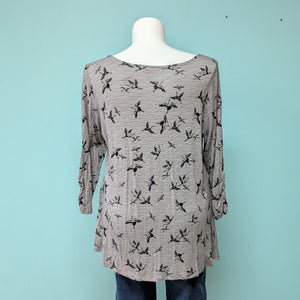 Sz1X Grey Bird Knot Top Como Blu