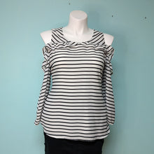 Load image into Gallery viewer, SzXXL Black/White Stripe Cold Shoulder