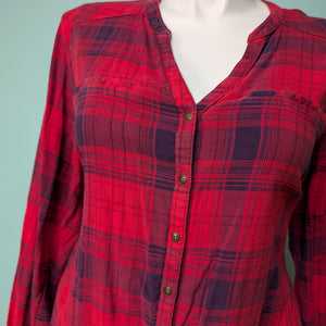 Sz2X Red Plaid Top Maurices