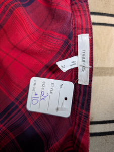 Sz2X Red Plaid Top Maurices