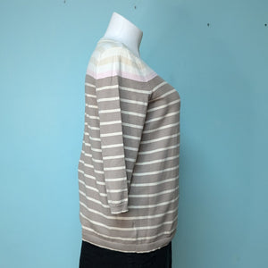 Sz2X Tan Stripe Sweater Eddie Bauer