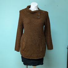 Load image into Gallery viewer, Sz2X Heather Brown Cowl Neck Sweater