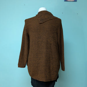 Sz2X Heather Brown Cowl Neck Sweater