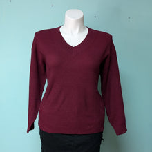 Load image into Gallery viewer, SzXXL Nine West Burgundy V-neck Sweater