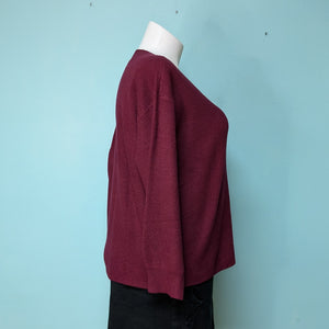 SzXXL Nine West Burgundy V-neck Sweater